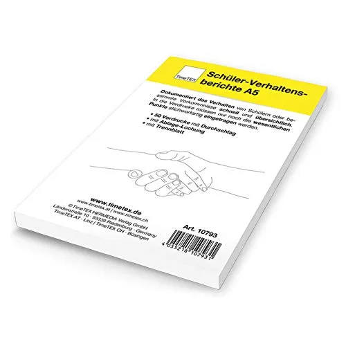 TimeTEX Schüler-Verhaltensberichte Block A5 50 Blatt