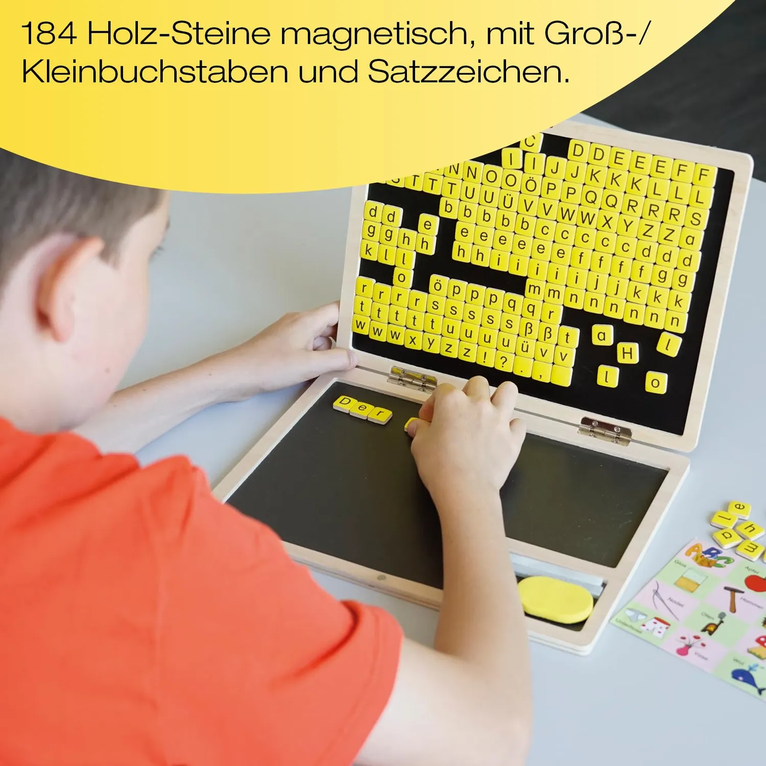 TimeTEX Lese-Klapp-Computer Lernspiel Holz 189-tlg. magnetisch
