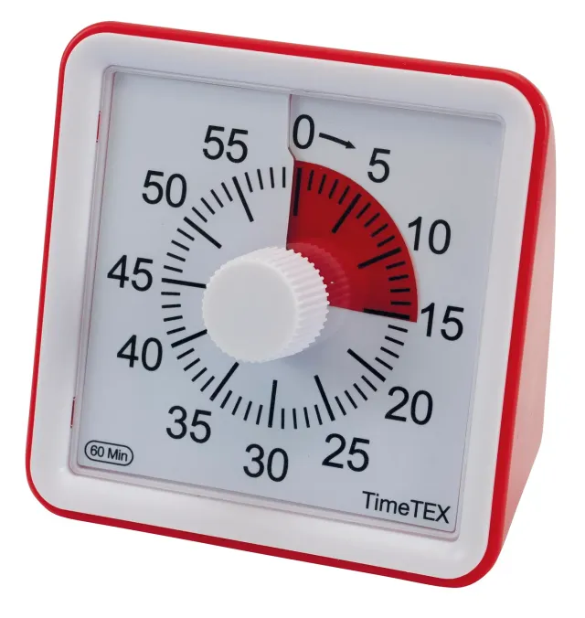 TimeTEX Zeitdauer-Uhr lautlos compact Timer 60 Minuten