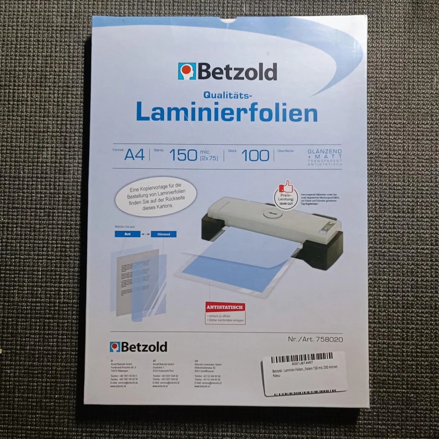 Betzold Laminierfolien Laminiertaschen