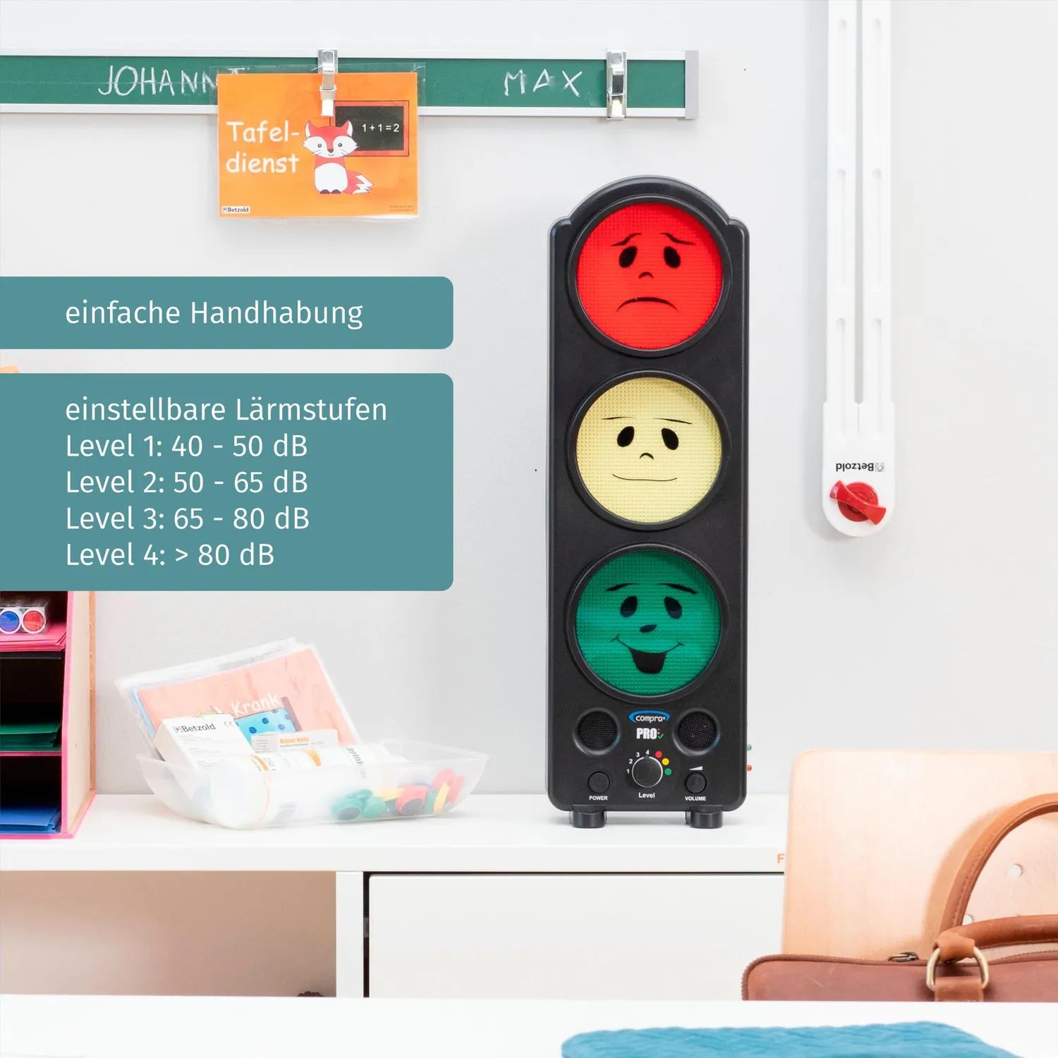 Betzold Compra Lärm-Ampel PRO Ruheampel mit Akku