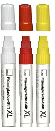TimeTEX Flüssigkreide-Stift XL Kreidemarker 3er-Set Keilspitze