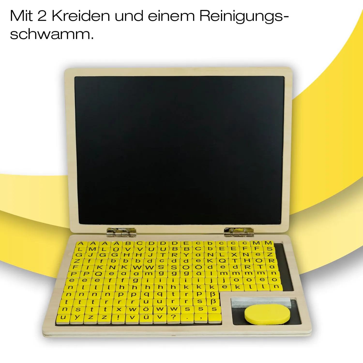 TimeTEX Lese-Klapp-Computer Lernspiel Holz 189-tlg. magnetisch