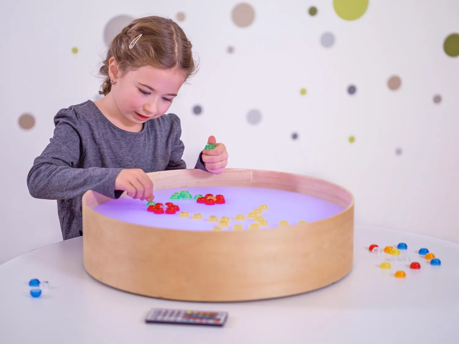 Betzold Lichttisch rund LED Leuchttisch 16 Farben