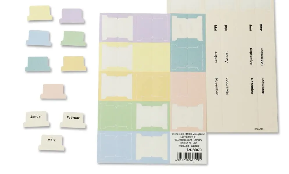 TimeTEX Register-Taben Karton-Papier selbstklebend