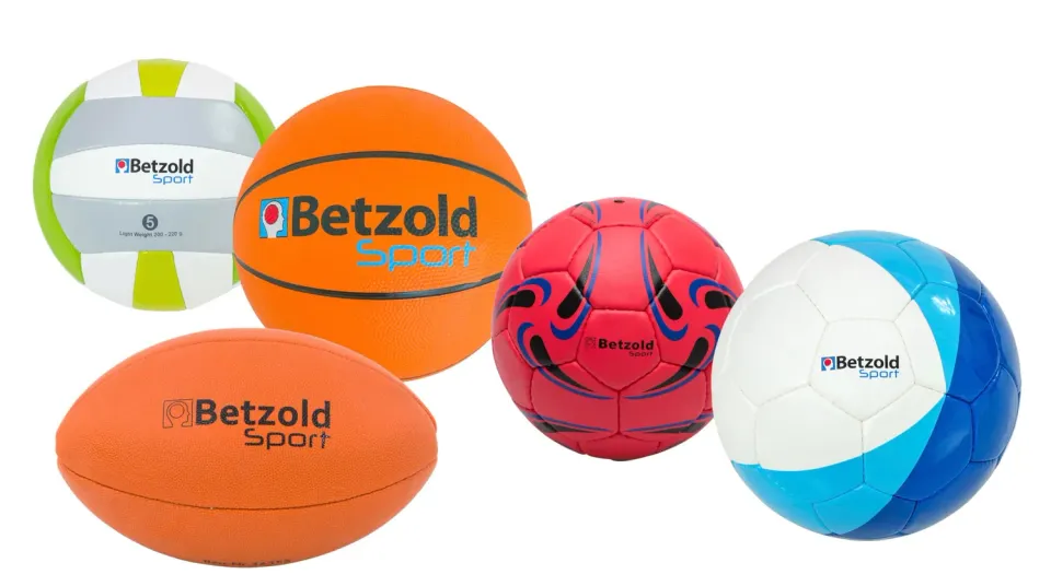 Betzold Ball-Set Sportbälle 5-teilig Fußball Volleyball