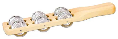Betzold Schellenstab Holz 26 cm mit Tamburin-Schellen