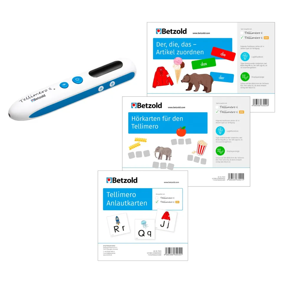 Tellimero EDU Starterset Sprache Lernstift mit Kartensets