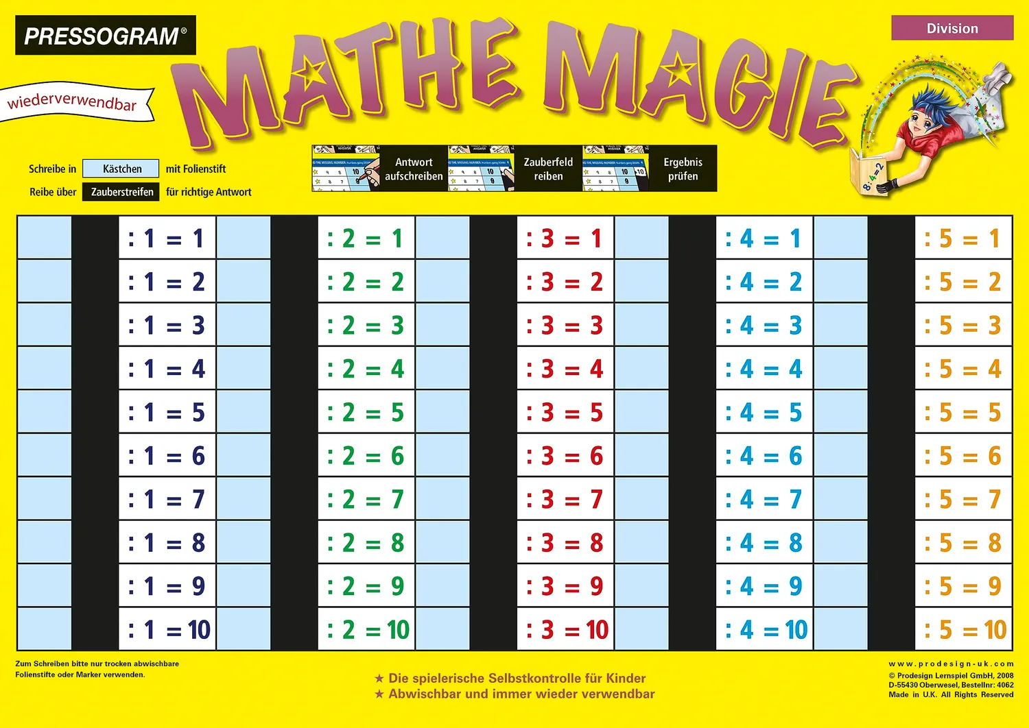 TimeTEX Zaubertafel Mathematik mit Selbstkontrolle