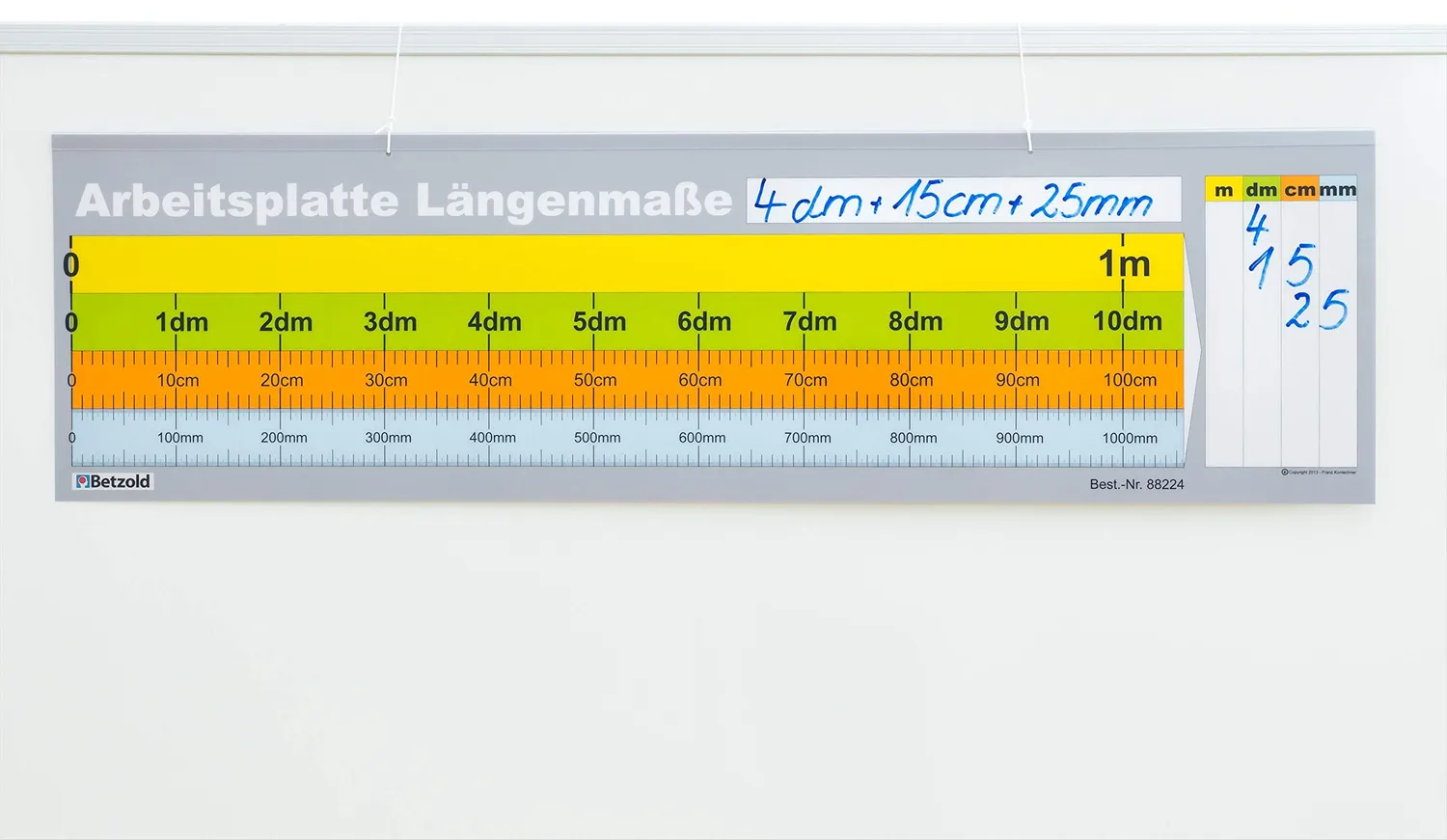 Betzold Arbeitsplatte Längenmaße Wandtafel 125 cm beschreibbar