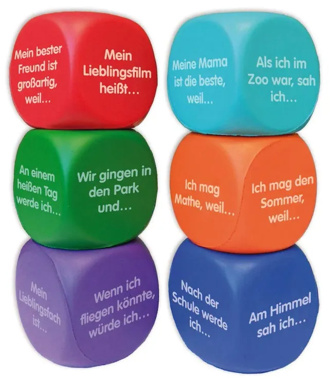 TimeTEX Flüster-Würfel 6-tlg. Deutsch Geschichten Schaumstoff 4 cm