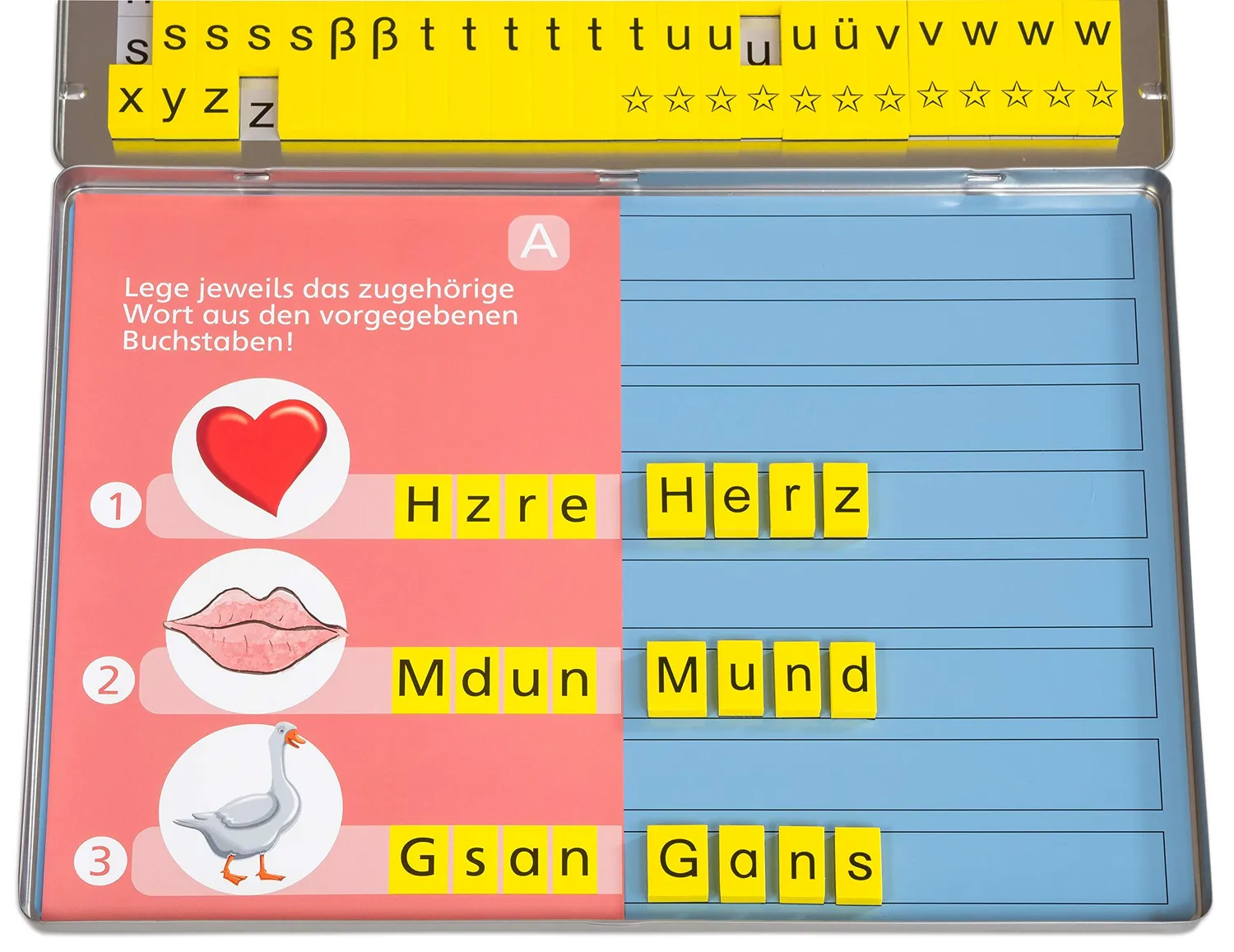 Betzold Lese-Magnetbox Buchstaben-Lernspiel