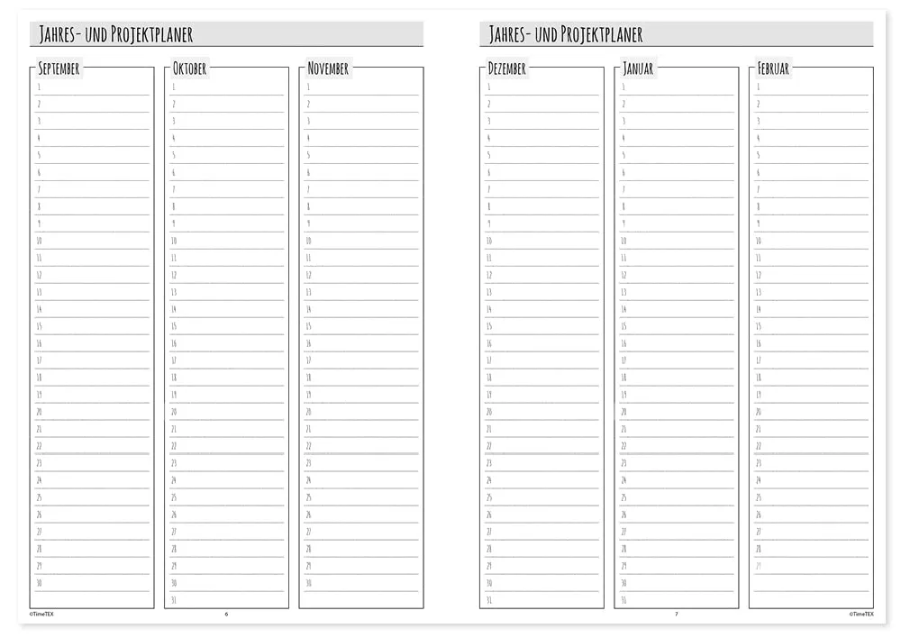 TimeTEX Semester-Planer 10509 Kalender A5 13 Monate Ringbindung