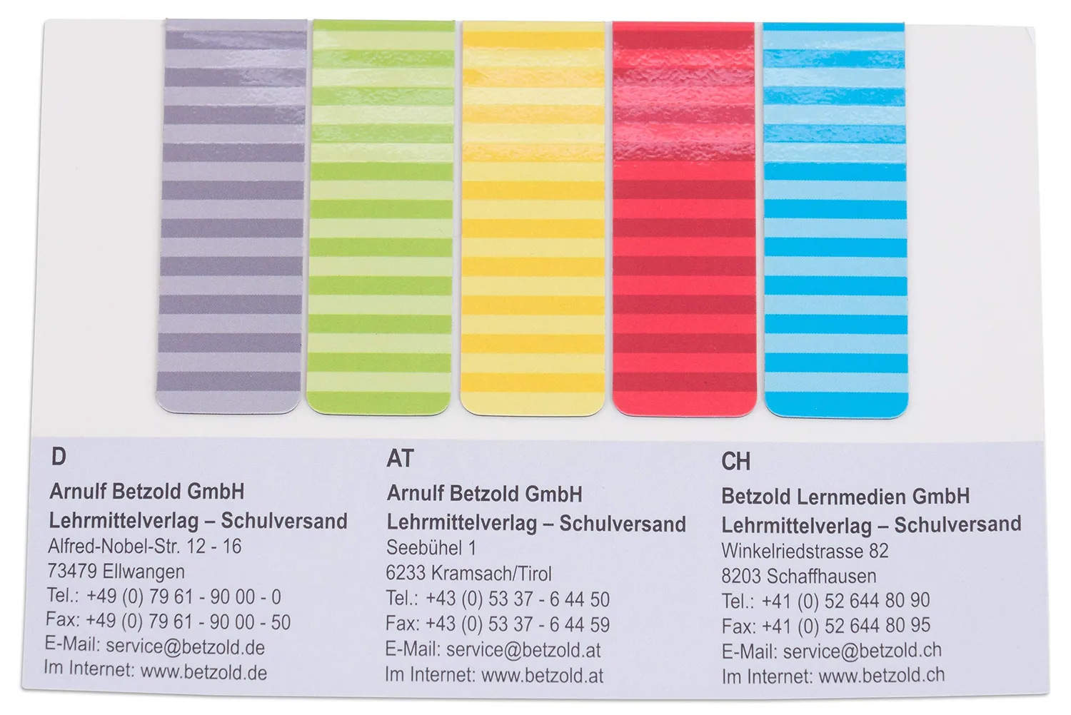 Betzold Magnetlesezeichen Lesezeichen bunt 5 Stück 6x2 cm