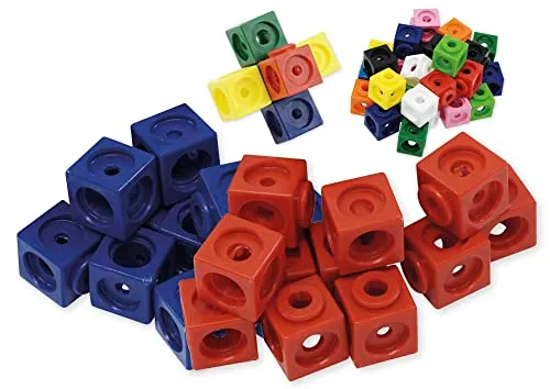TimeTEX 93720 Steckwürfel 100er-Set Rot Blau 1,7 cm