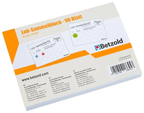 Betzold 757421 Lob-Sammelblock A6 90 Blatt Belohnungskärtchen