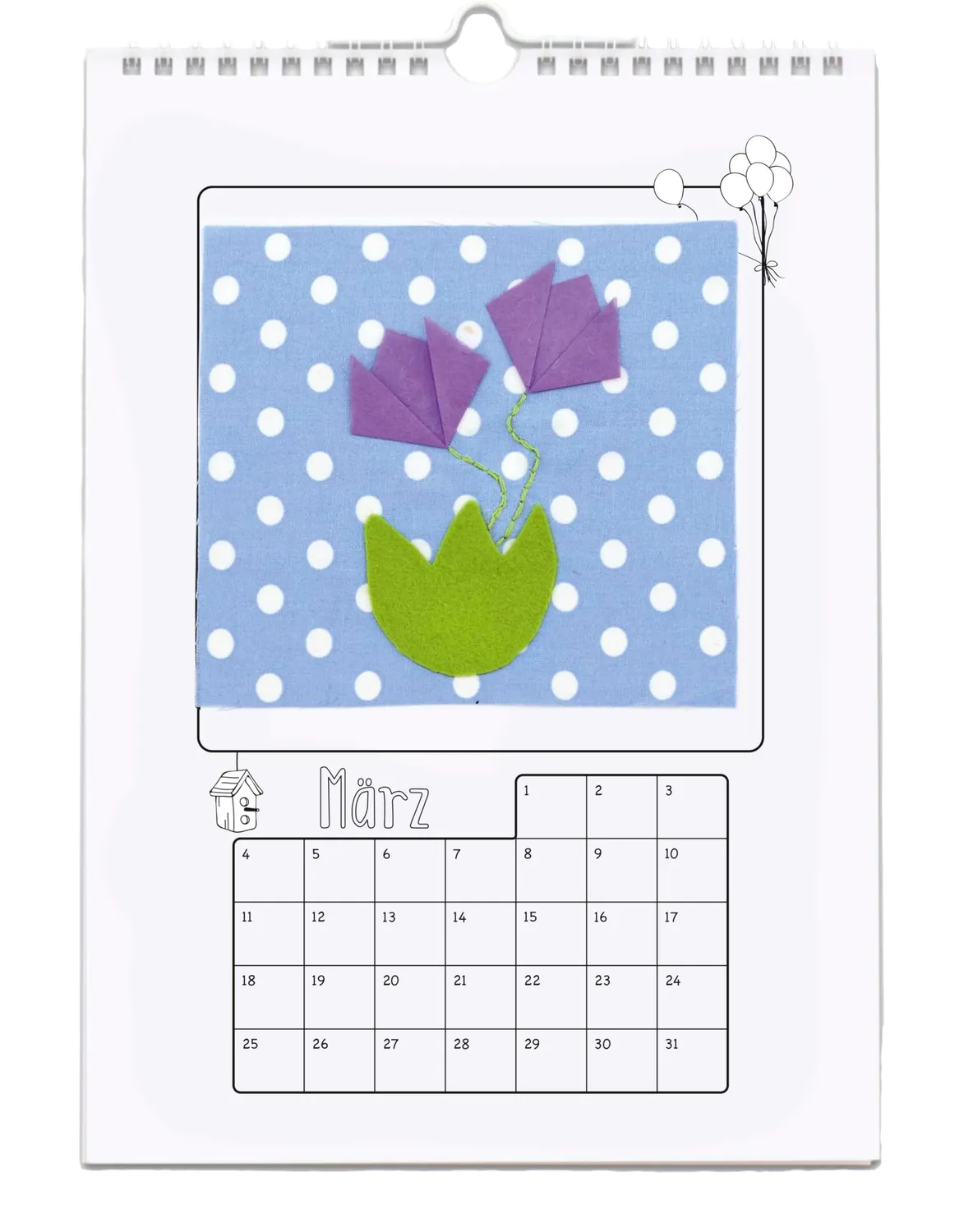 Betzold Bastel-Kalender Lernende Blanko-Wandkalender