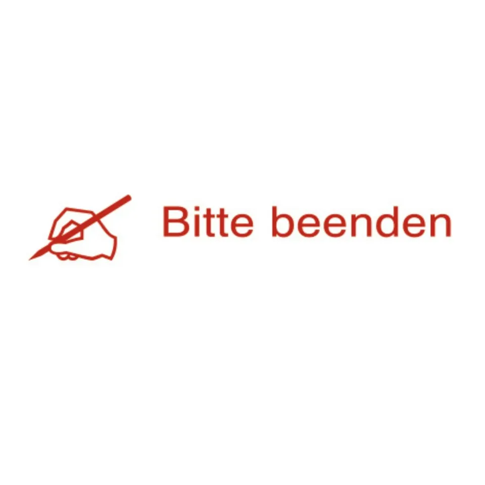 TimeTEX Perpetuum Stempel Bitte beenden 4-in-1 rot 40x10 mm