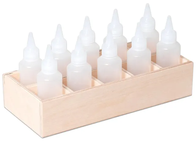 Betzold Aufbewahrungsbox Kleberflaschen Holzbox 10 Fächer