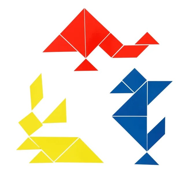 Betzold Tangram magnetisch 3er-Set Geometrie Magnetgummi