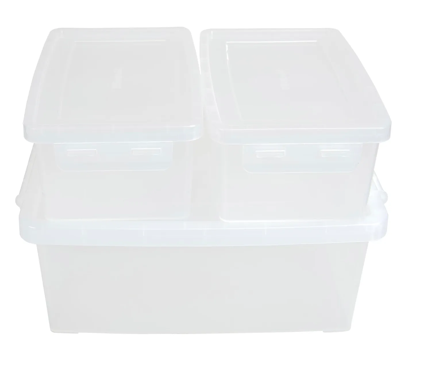 Betzold Aufbewahrungsboxen 3-tlg transparent stapelbar
