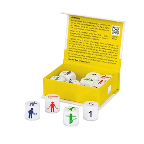 TimeTEX Würfel-Set Bewegung Würfel 12-tlg 20 mm Box