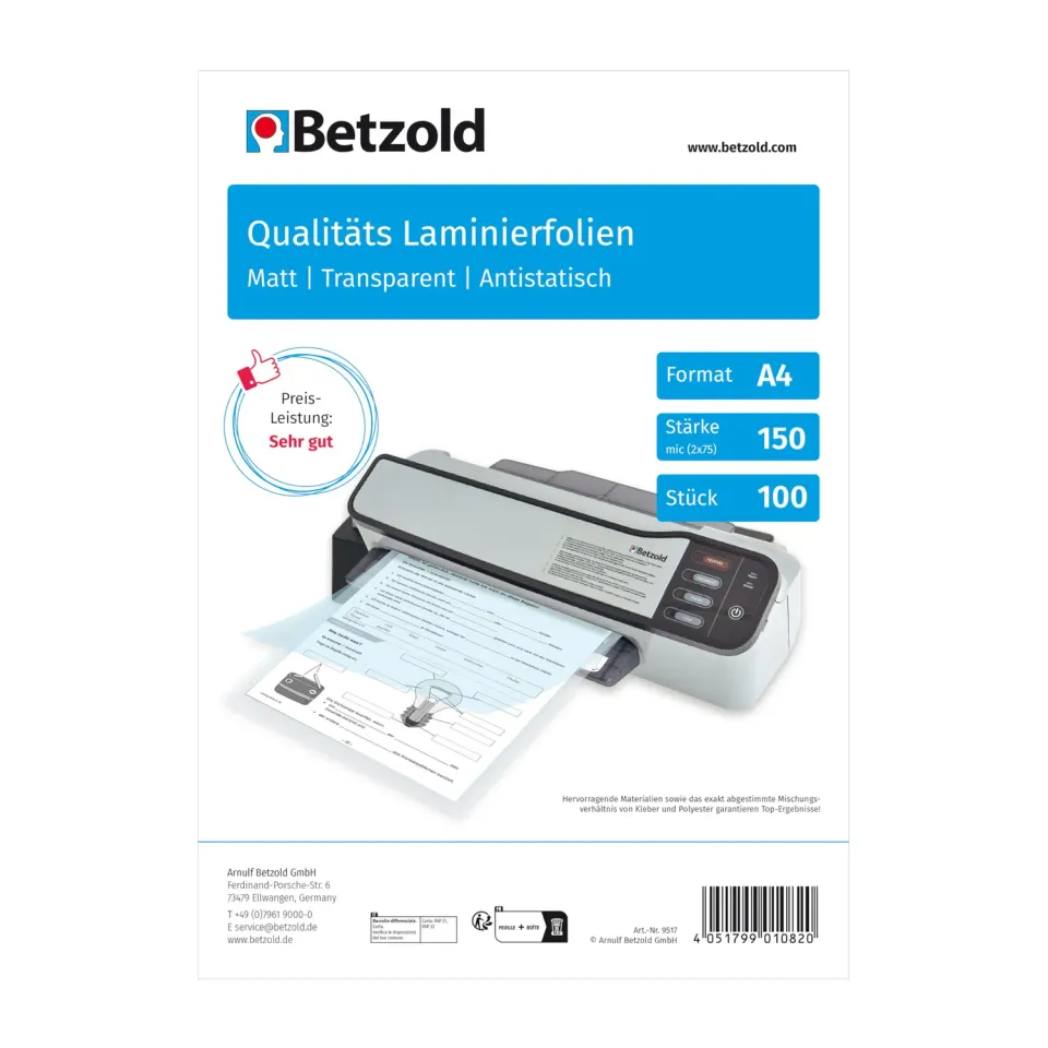 Betzold Laminierfolien Laminiertaschen