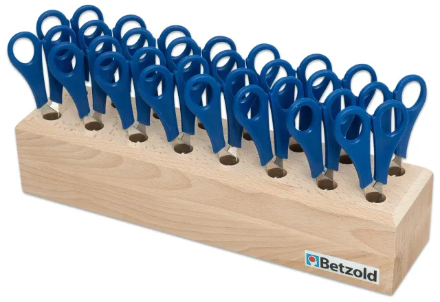 Betzold 80523 Bastelscheren 16 Stück Holzständer