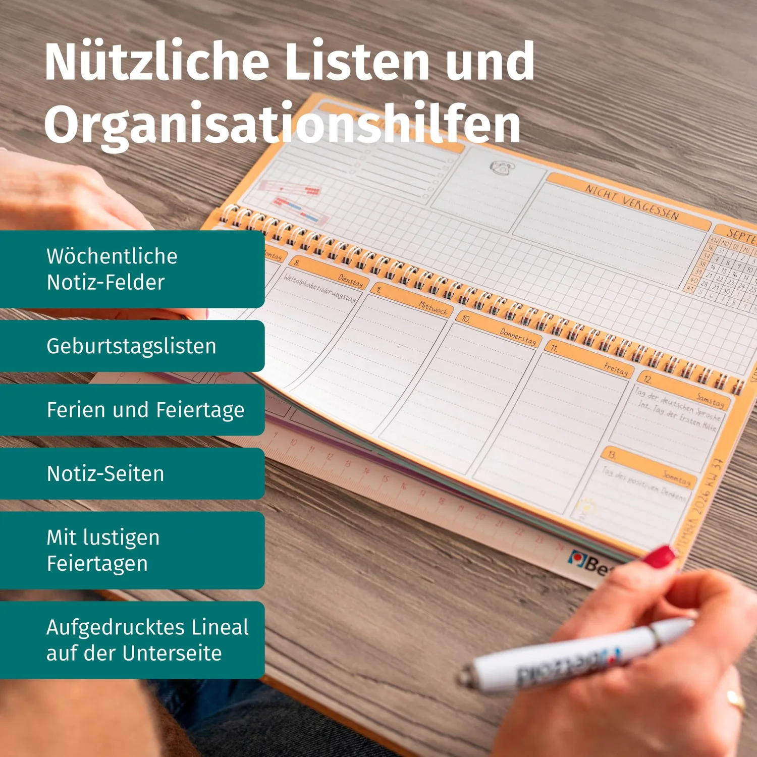 Betzold Tischkalender Kita Querformat Wochenplaner Doppelseite