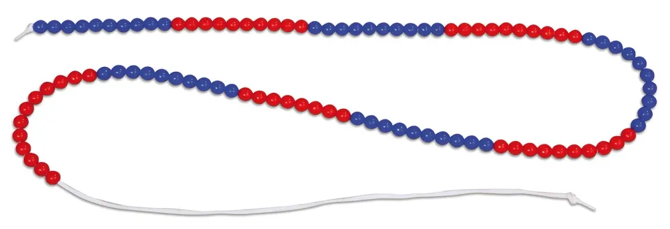 Betzold Rechenkette bis 100 weiß-rot 140 cm Perlen 11mm