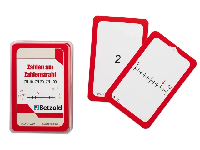 Betzold Übungskarten Zahlen am Zahlenstrahl 48er-Set ZR 100