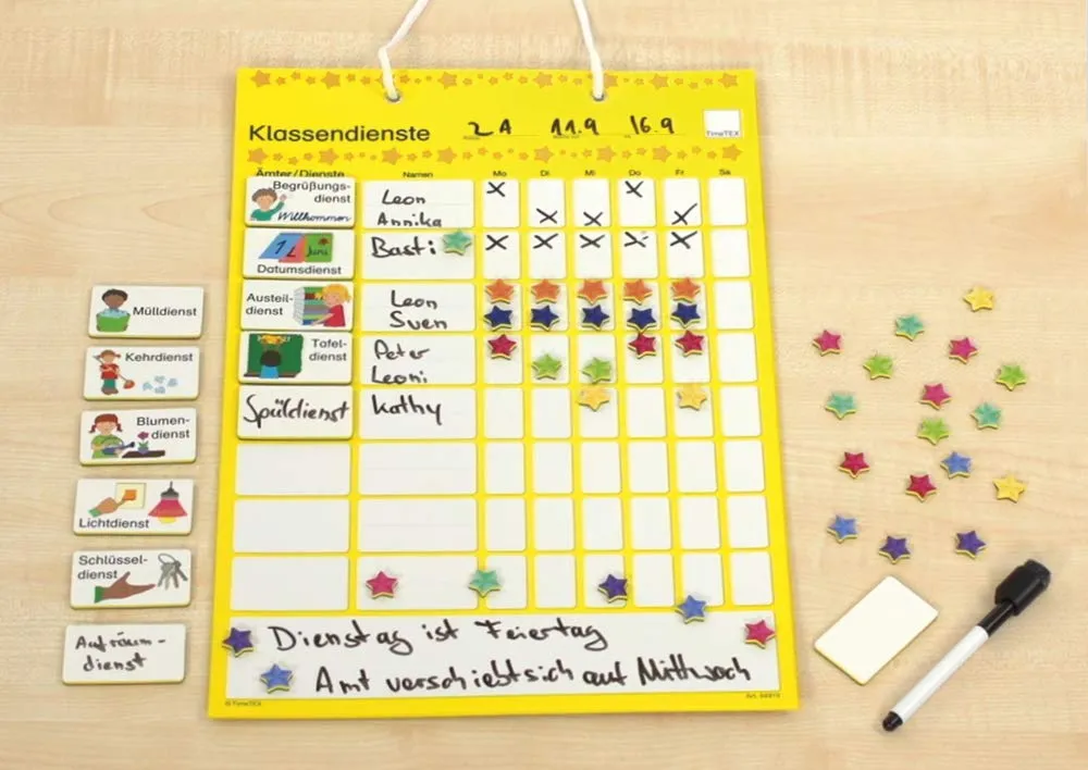 TimeTEX Klassendienst-Tafel 94919 magnetisch 28 x 41 cm