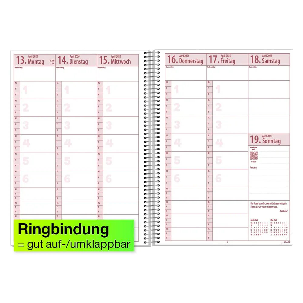 TimeTEX System-Schulplaner A4 Gelb 2026/2027 Ringbindung