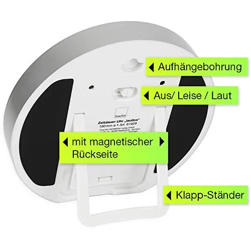 TimeTEX Zeitdauer-Uhr 61922 grün Timer magnetisch 19 cm