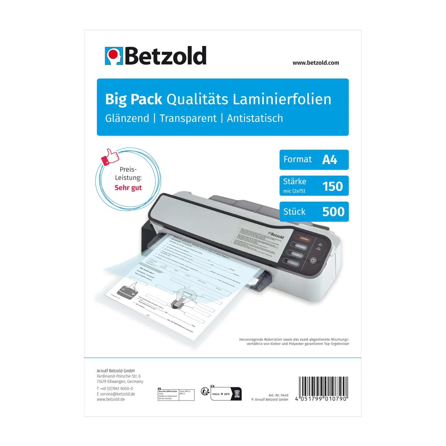 Betzold Laminierfolien Laminiertaschen