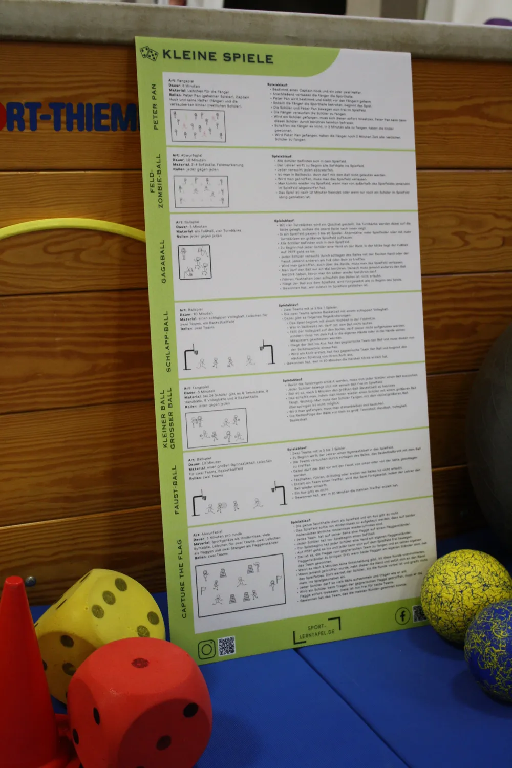 Sportlerntafel Lerntafel Kleine Spiele Sport