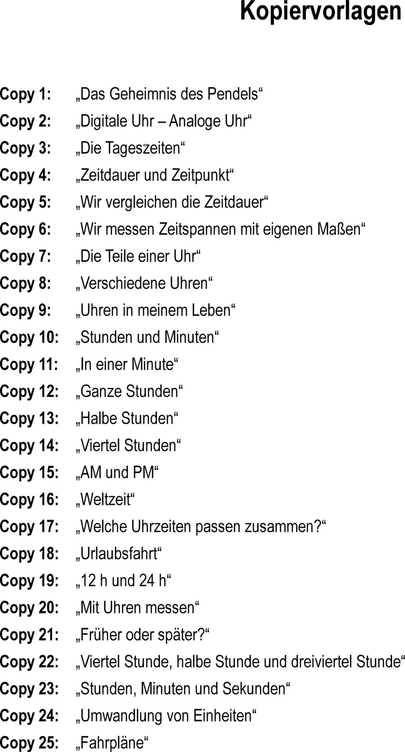 Betzold Zeit erfahren messen rechnen Mappe Klasse 1-4