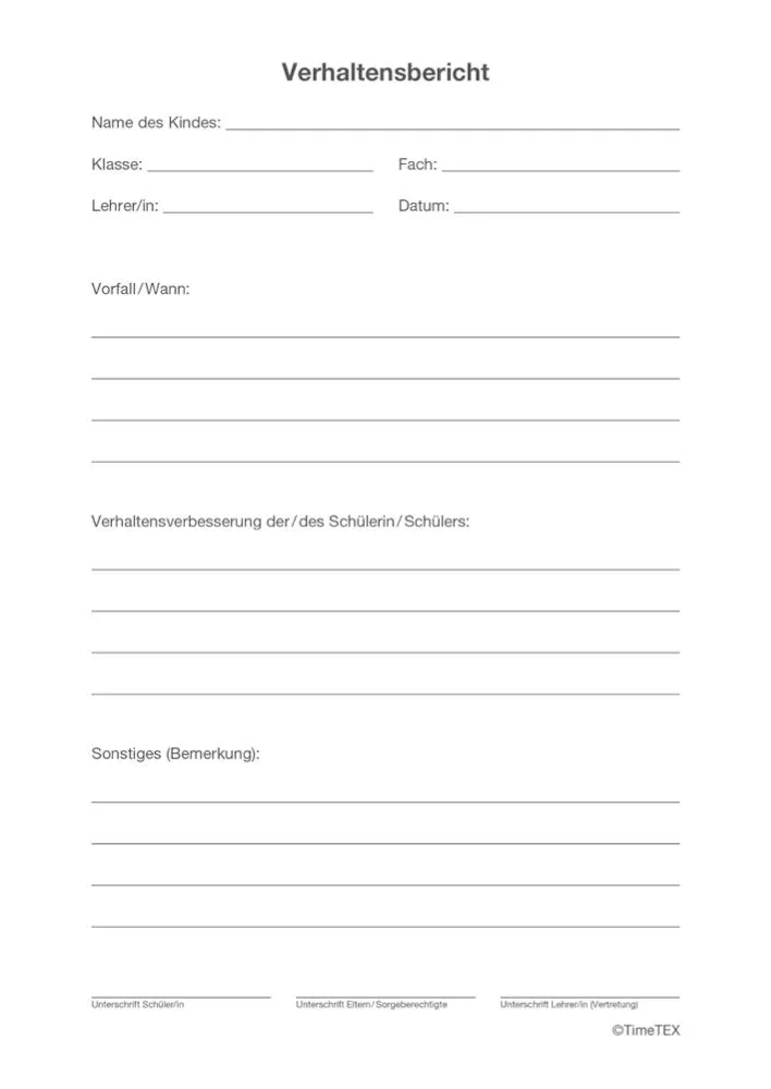 TimeTEX Schüler-Verhaltensberichte Block A5 50 Blatt