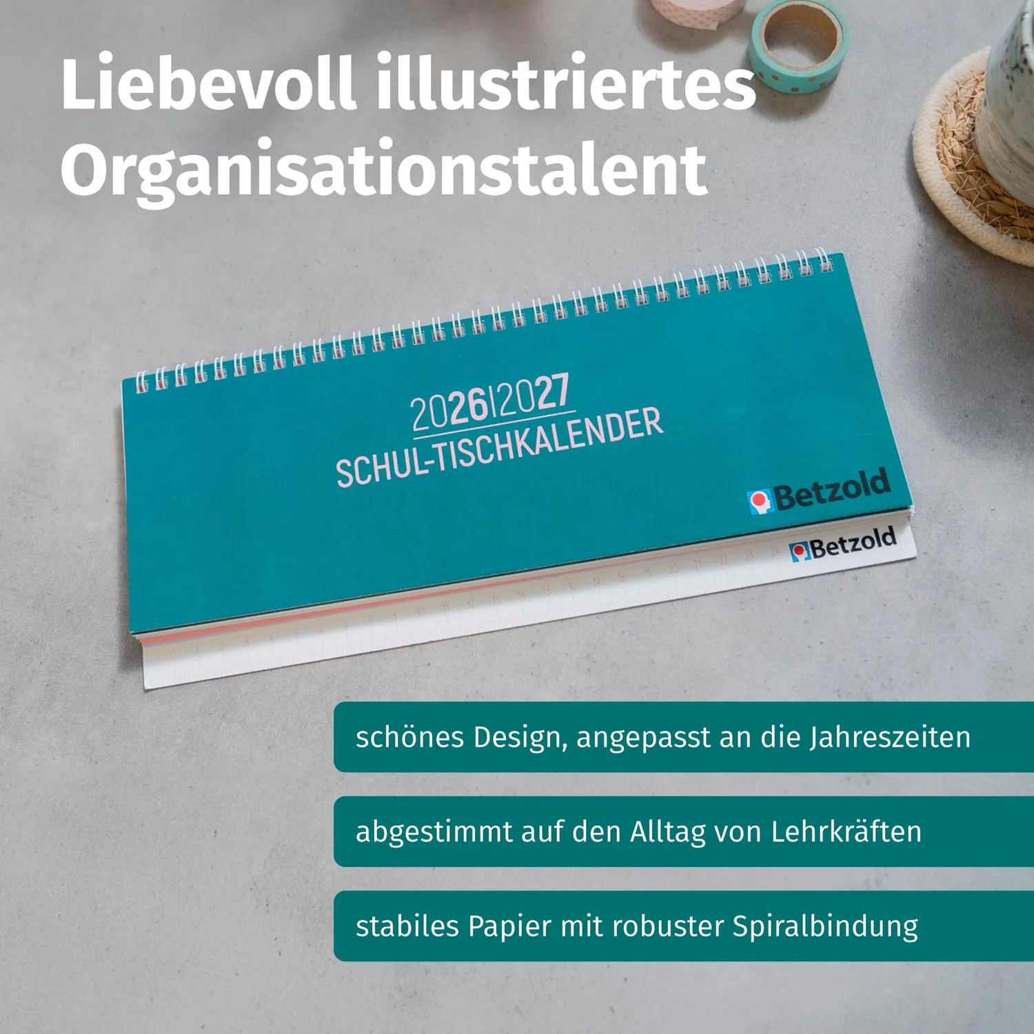 Betzold Tischkalender Schule Querformat August-Juli