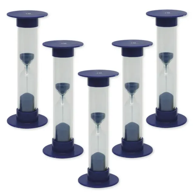 TimeTex Sanduhren-Set Sanduhren 5er 1 Minute blau 10 cm