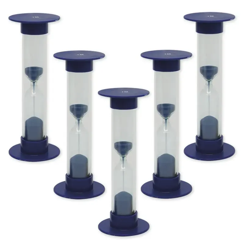 TimeTex Sanduhren-Set Sanduhren 5er 1 Minute blau 10 cm