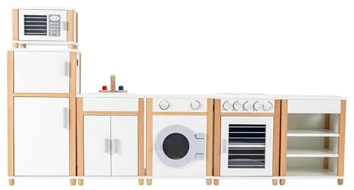 Betzold Kinderküche 2 m Spielküche mit Regal Holz
