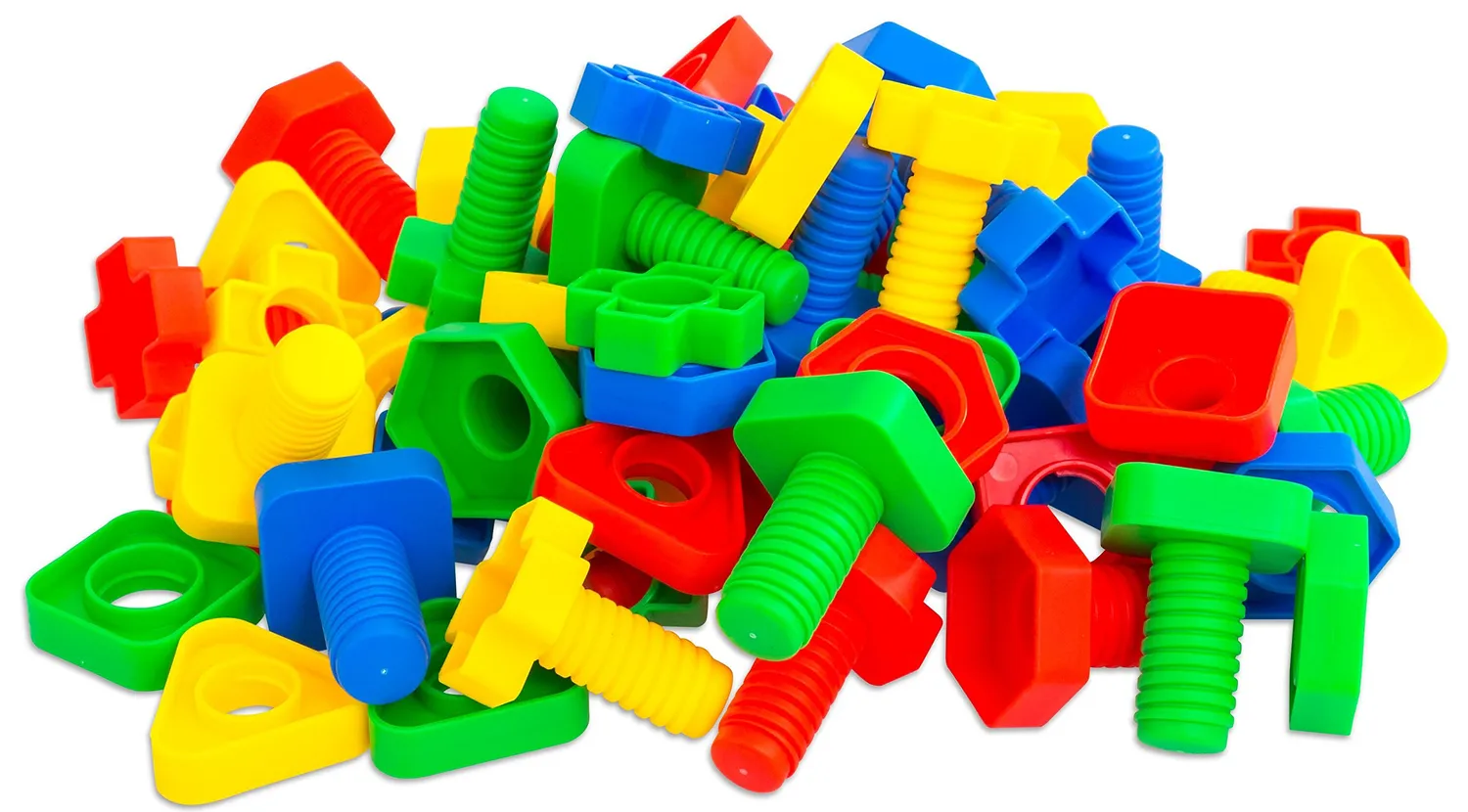 Betzold Buntes Schrauben-Spiel 64-tlg Steckspiel 4 Farben