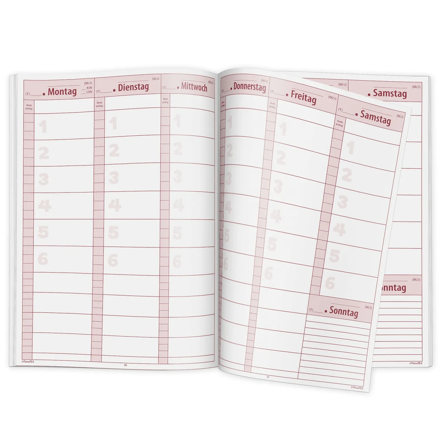 TimeTEX Unterrichts-Planer 10782 Heft A4 Rot-Braun