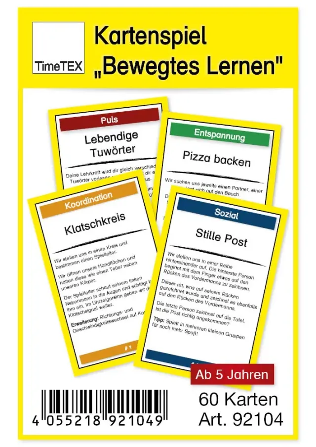 TimeTEX Bewegtes Lernen 92104 Kartenspiel 60-tlg im Etui