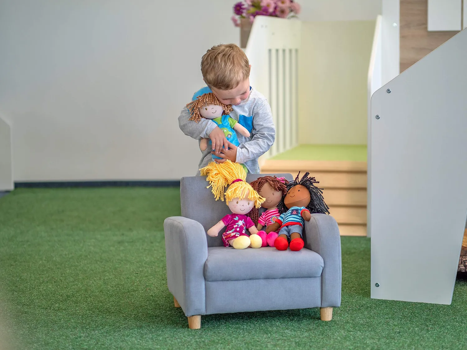 Betzold Stoffpuppen Kuschelpuppen-Set 4-teilig 30 cm