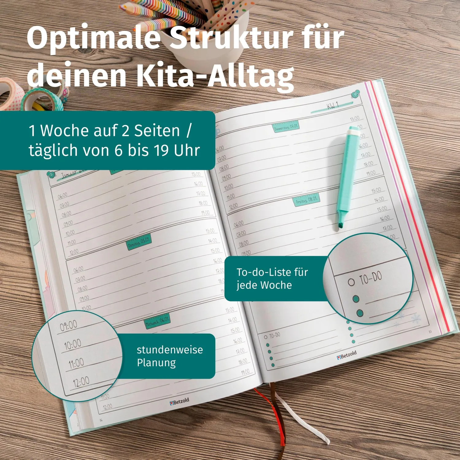 Betzold Kitaplaner Hardcover DIN A4 plus Kita-Jahr