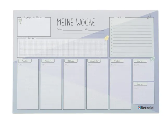 Betzold Wochenplan Schreibtischunterlage DIN A2 60 Blatt