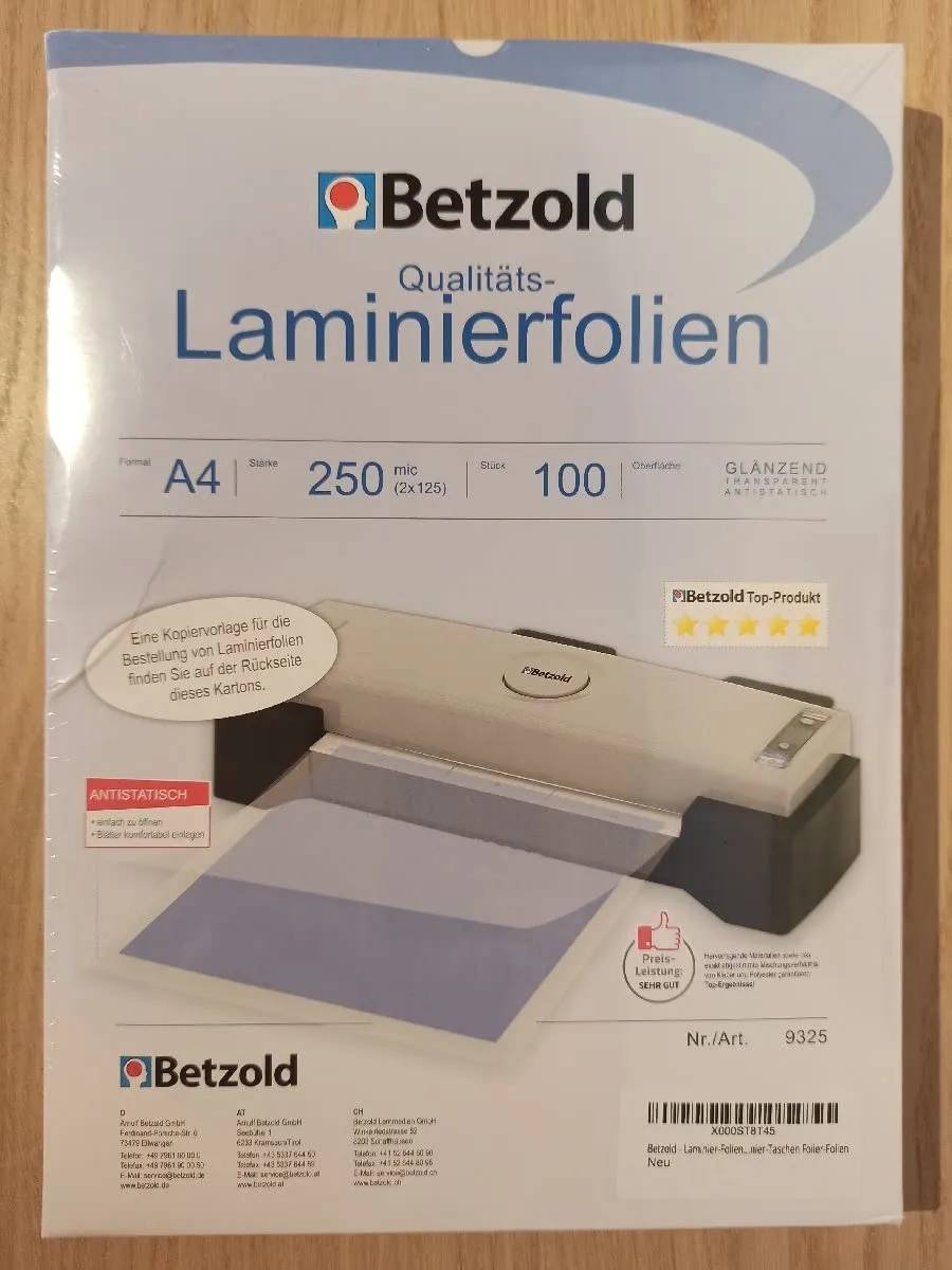 Betzold Laminierfolien Laminiertaschen