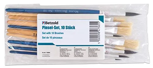 Betzold Pinsel-Set Malpinsel 10-teilig Naturborsten
